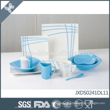 41PCS Porcelain Dinner Set, Colored dinner set for 6 person